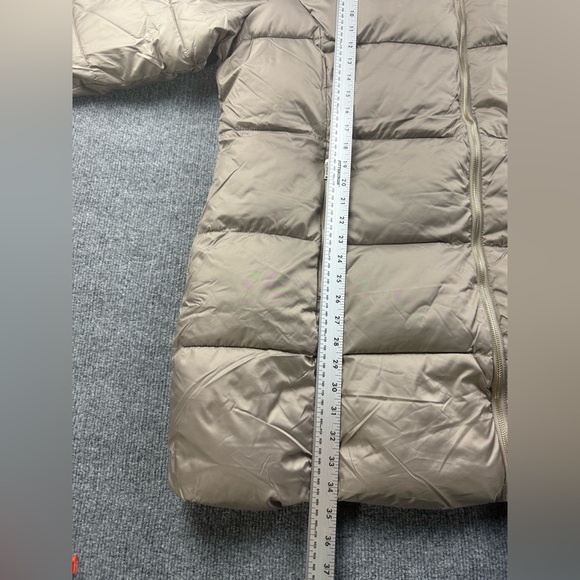 Winter Clearance! Fashion to Figure 3X Long Puffer Coat Taupe Hooded - Picture 7 of 10